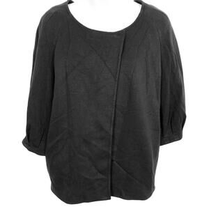 Style & Co Womens Black Stretch Ponte Knit Jacket Suit Career Blazer sz 16 W